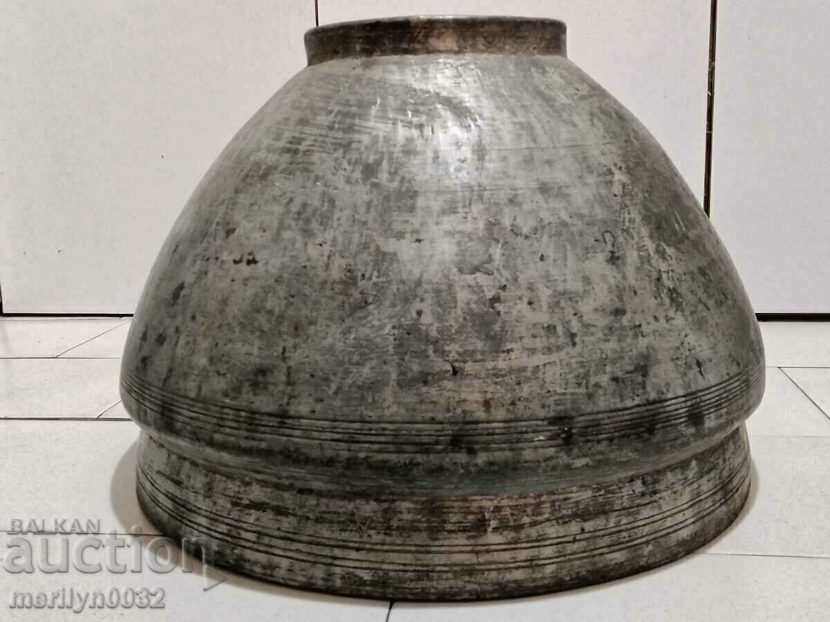 Delivery of Old font 48/32 cm for water baptism copper cauldron vessel cup Delivery of Old font 48/32 cm for water baptism copper cauldron vessel cup