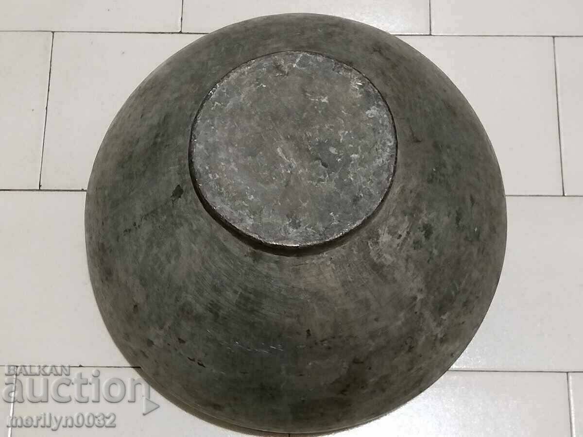 Old font 48/32 cm for water baptism copper cauldron vessel cup - 5 Old font 48/32 cm for water baptism copper cauldron vessel cup - 5