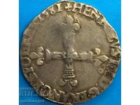 1/4 ECU 1581 Franta Henri III 1574-1589 argint