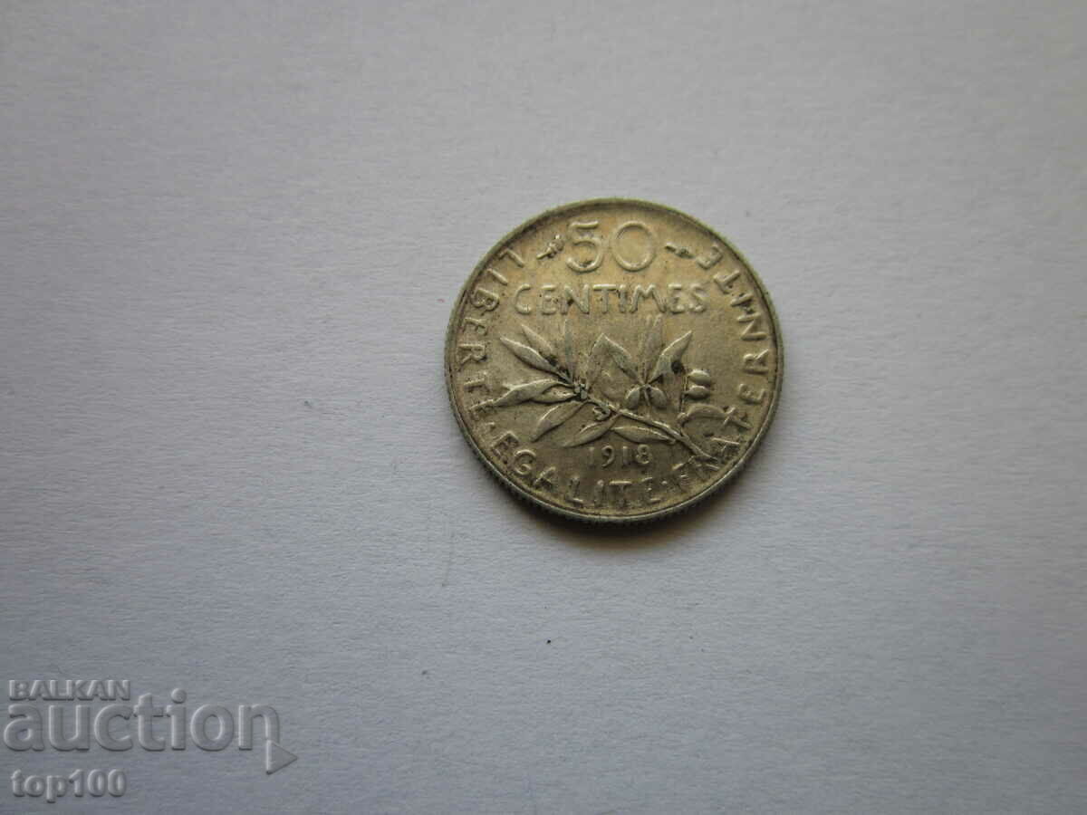 50 CENTIMES 1918 EXCELLENT BZC !!!