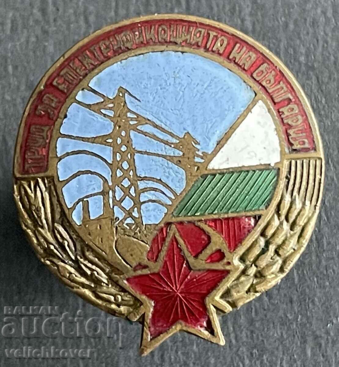 38619 Bulgaria award badge For participation in electrification n