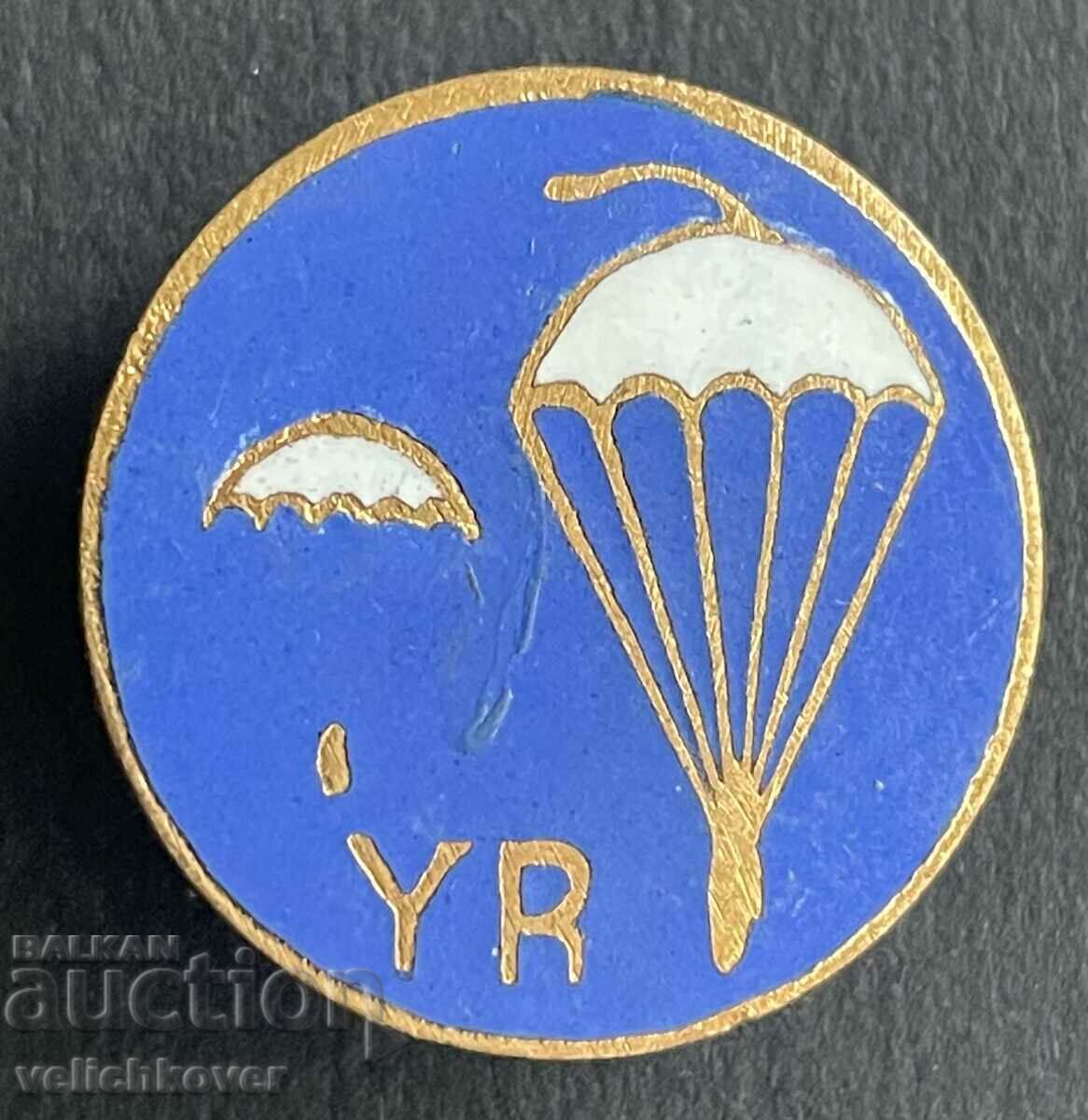 38633 Romania insignia parachutist parachute DOSO enamel 1970s