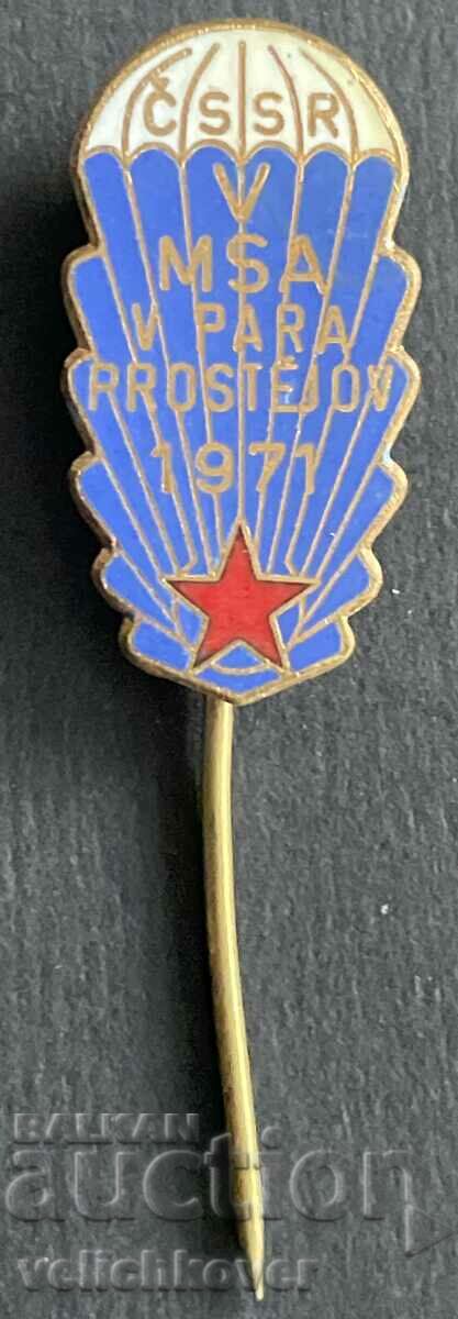 38637 Czechoslovakia badge World Parachuting Championships 1971