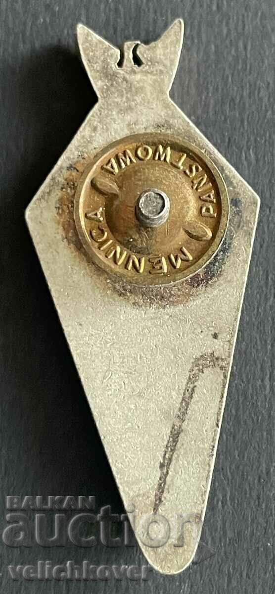 38642 Poland badge military paratrooper enamel on screw 1960s with price 40.00 BGN | € 20.45