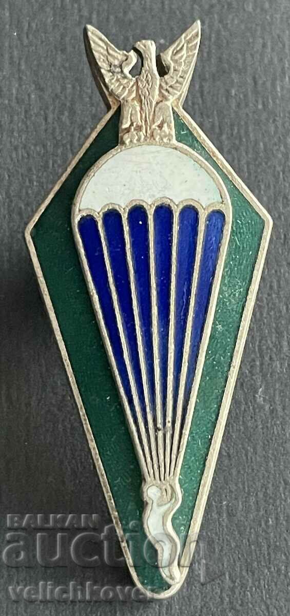 38642 Poland badge military paratrooper enamel on screw 1960s