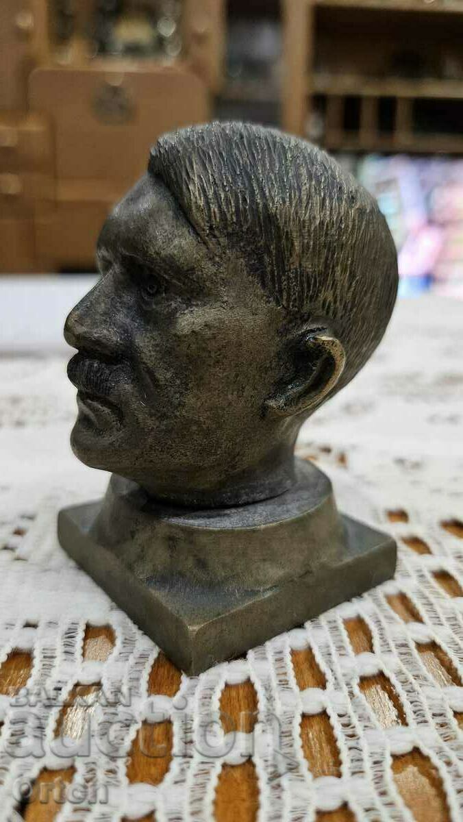 СТАРА МАЛЪКА БРОНЗОВА ПЛАСТИКА НА ХИТЛЕР - 5