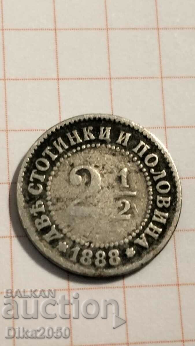 1888 - 2.1/2 cents