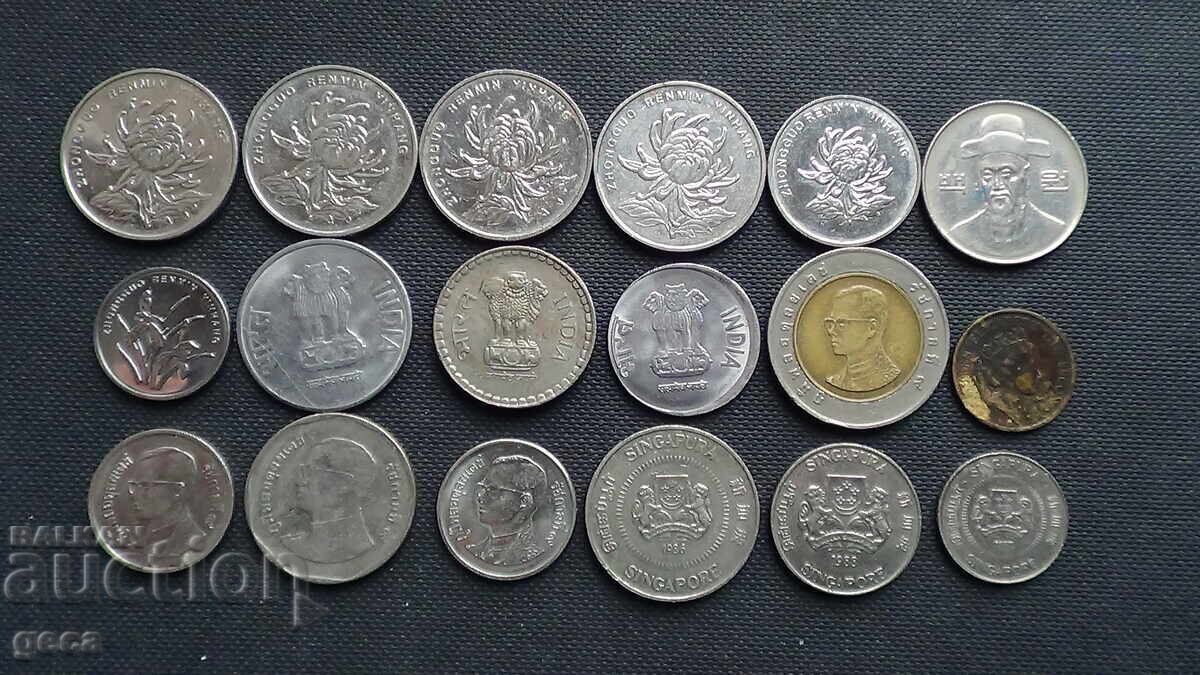 Lot of Asian coins - 18 pieces with price 17.00 BGN | € 8.69