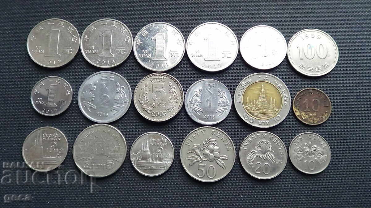 Lot of Asian coins - 18 pieces - 5