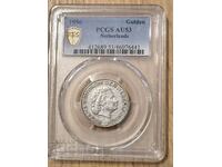 Сребърна монета 1 гулден Нидерландия 1956 PCGS