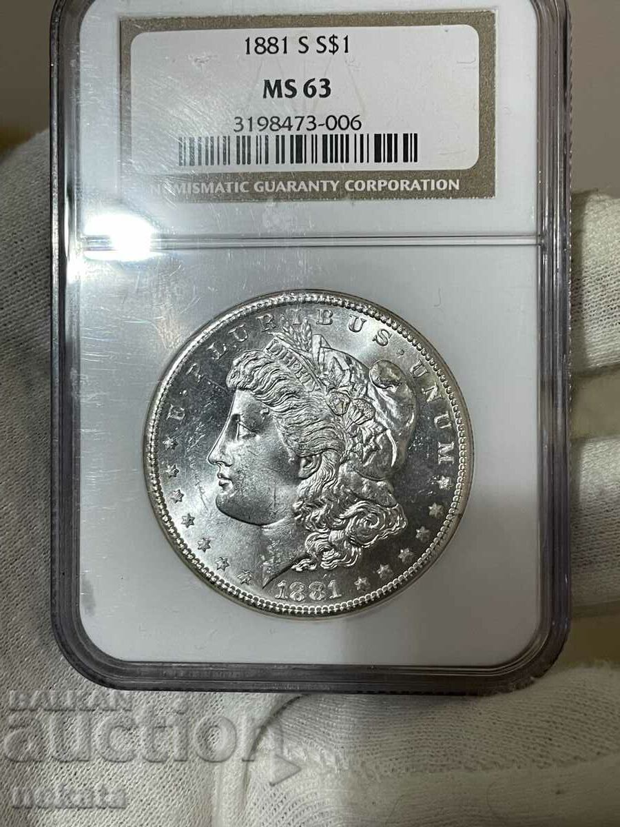 Morgan Dollar 1881 MS63 NGC