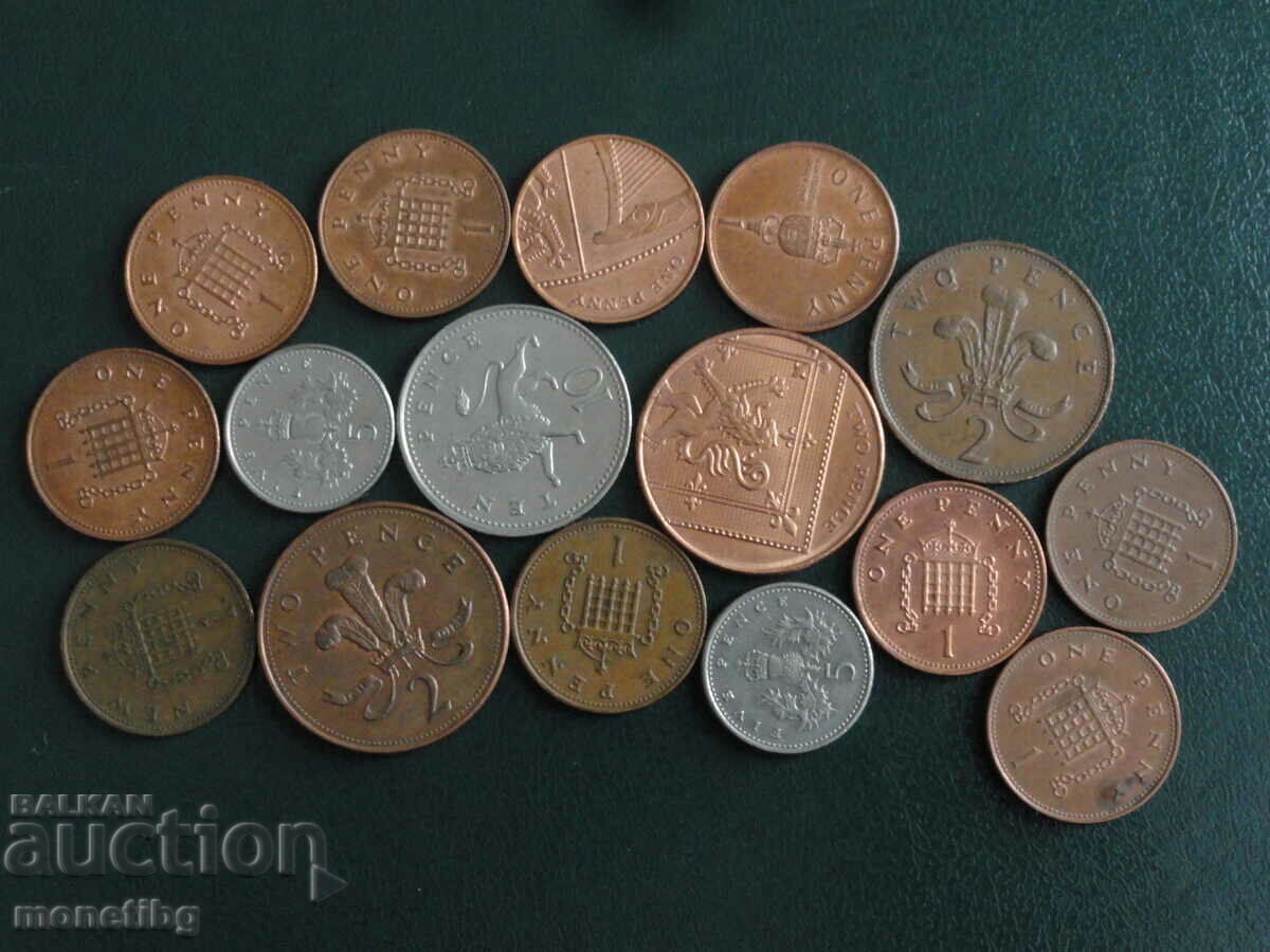 Great Britain - Coins (16 pieces) with price 10.00 BGN | € 5.11 Great Britain - Coins (16 pieces) with price 10.00 BGN | € 5.11