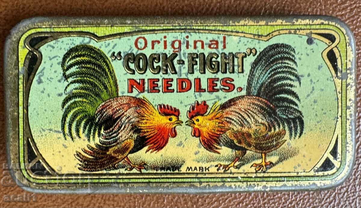 Cock-Fight Needles Metal case for phonograph needles