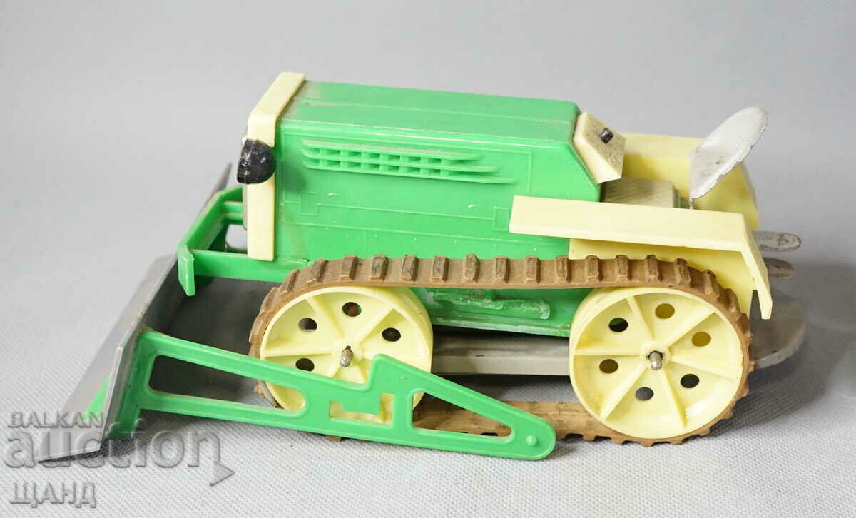 Old Rare plastic mechanical toy tractor model