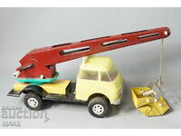 Old Soc metal toy model truck excavator crane