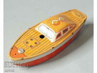 Old German Metal Mechanical Rattle Model Boat