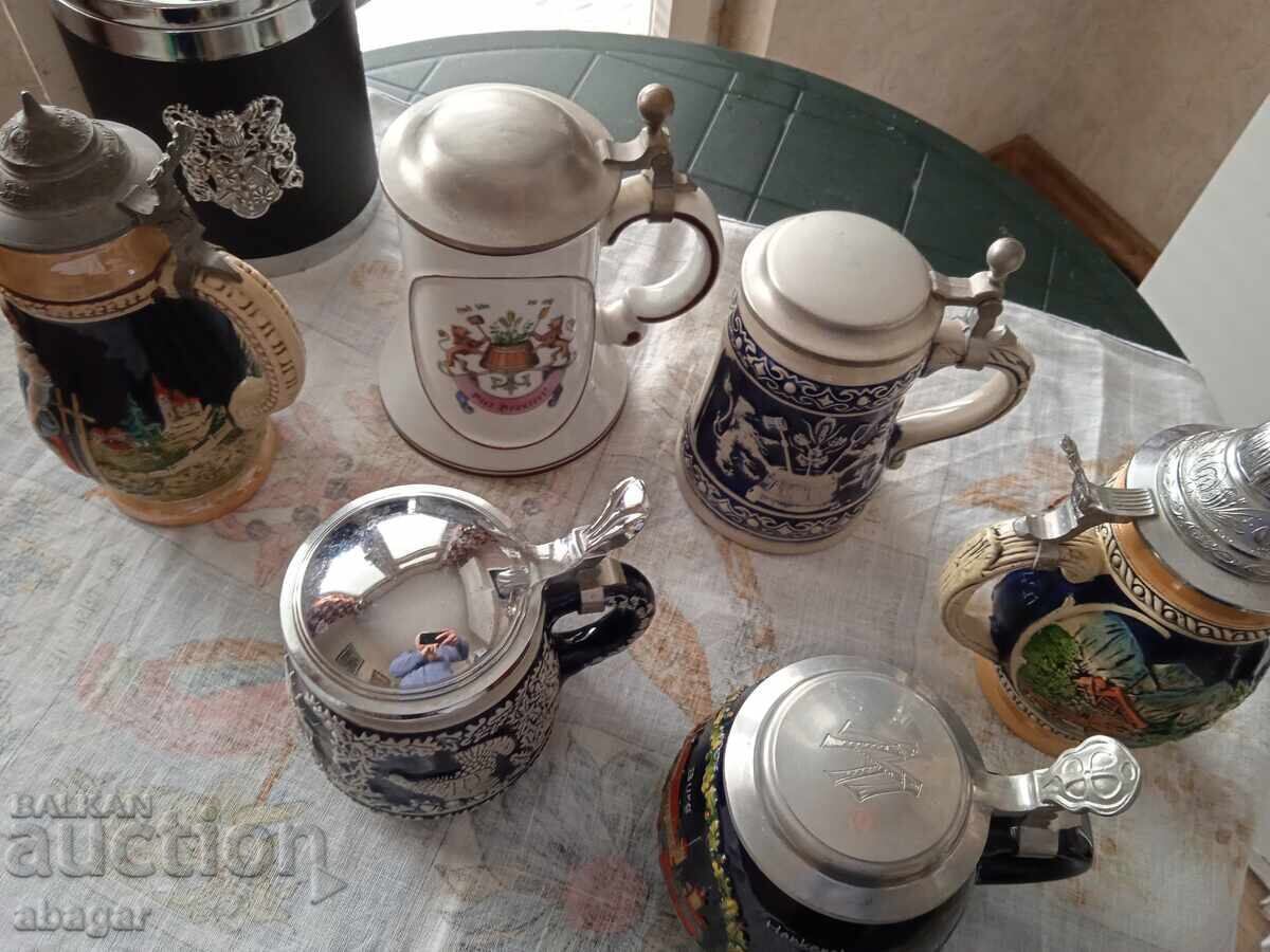Delivery of Collection of beautiful German ceramic mugs - 6 pcs. Gift!