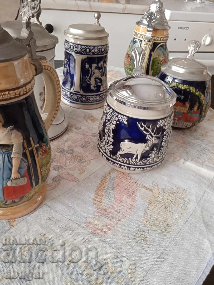 Collection of beautiful German ceramic mugs - 6 pcs. Gift! - 5