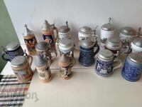 Colecție de halbe ceramice germane - 21 buc