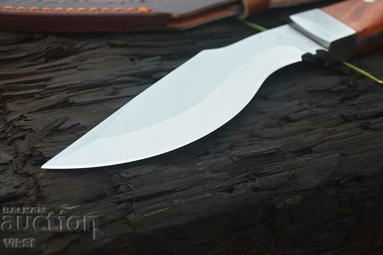 Παράδοση Χειροποίητο μαχαίρι - kukri 140x270, D2, δέρμα