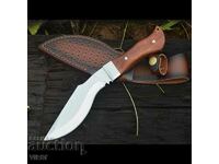 Handmade knife - kukri 140x270, D2, leather