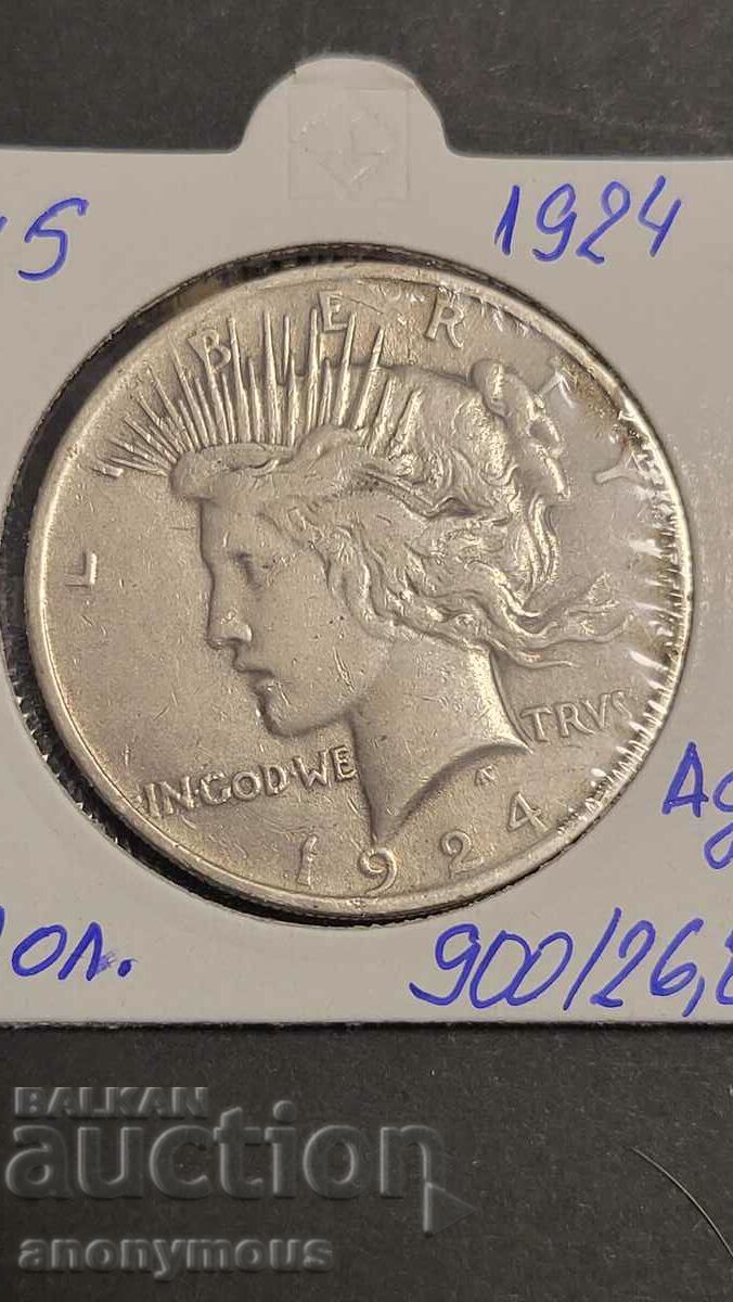 1 Dollar 1924 Liberty Dollar USA Silver Coin