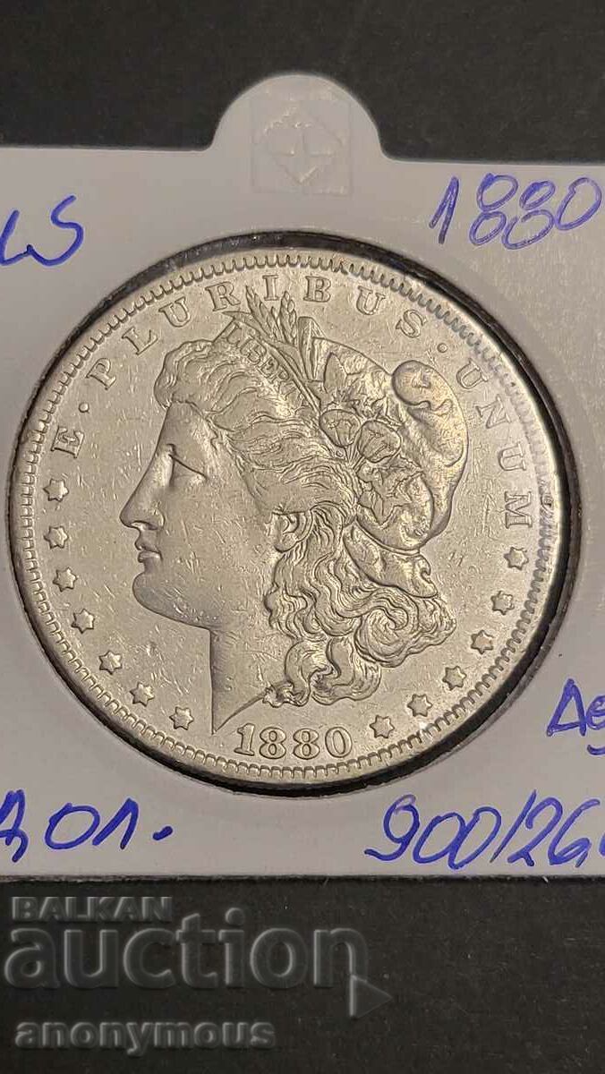 1 Morgan Dollar USA 1880 Silver Coin