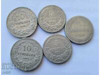 LOT OF OLD BULGARIAN PRINCIPAL AND ROYAL COINS-1888,1906,1913