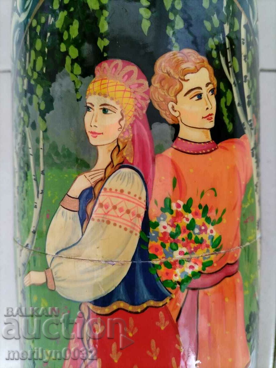 Παράδοση Παιδικό παιχνίδι ζωγραφισμένη στο χέρι κούκλα μεγάλη matryoshka USSR