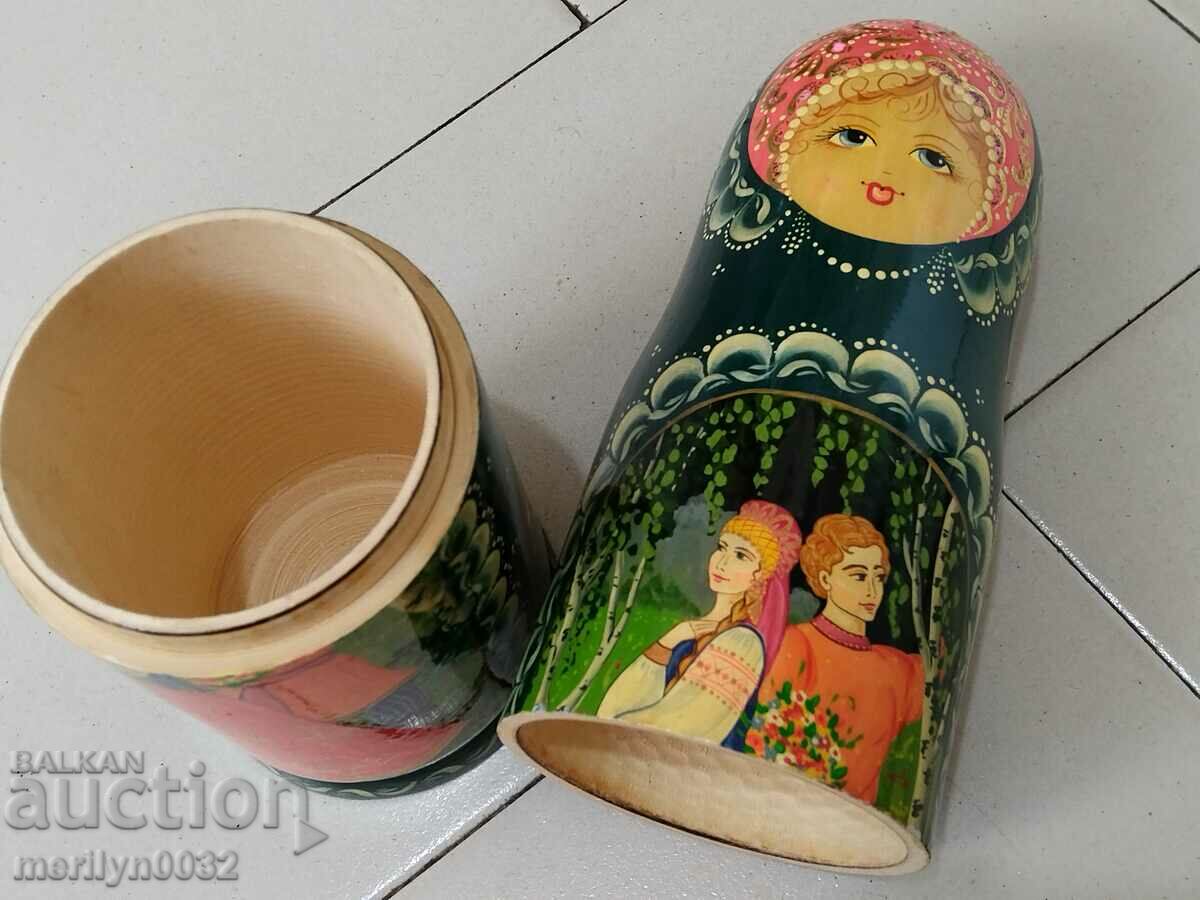 Παιδικό παιχνίδι ζωγραφισμένη στο χέρι κούκλα μεγάλη matryoshka USSR - 5