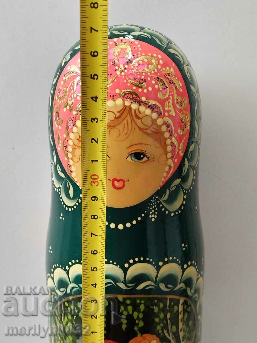 Παιδικό παιχνίδι ζωγραφισμένη στο χέρι κούκλα μεγάλη matryoshka USSR - 7