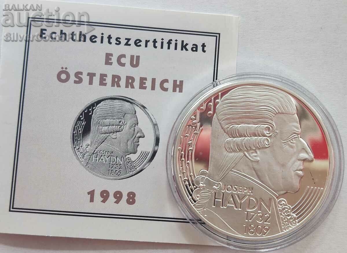 Silver 25 ECU Hayden 1998 Austria