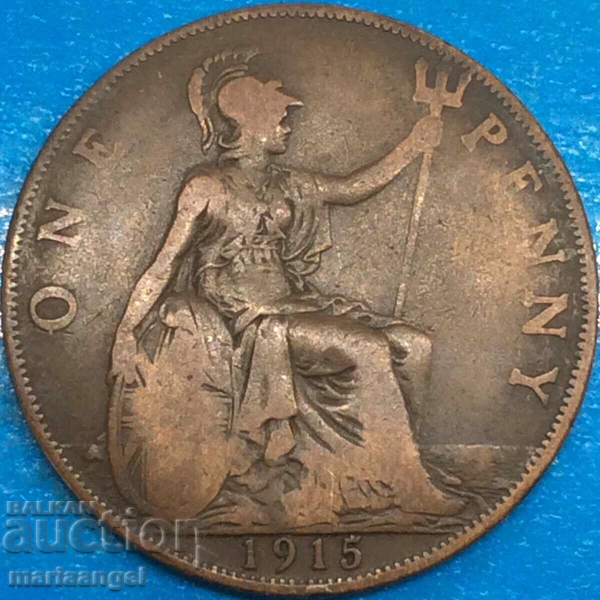 Marea Britanie 1 penny 1915 30mm bronz