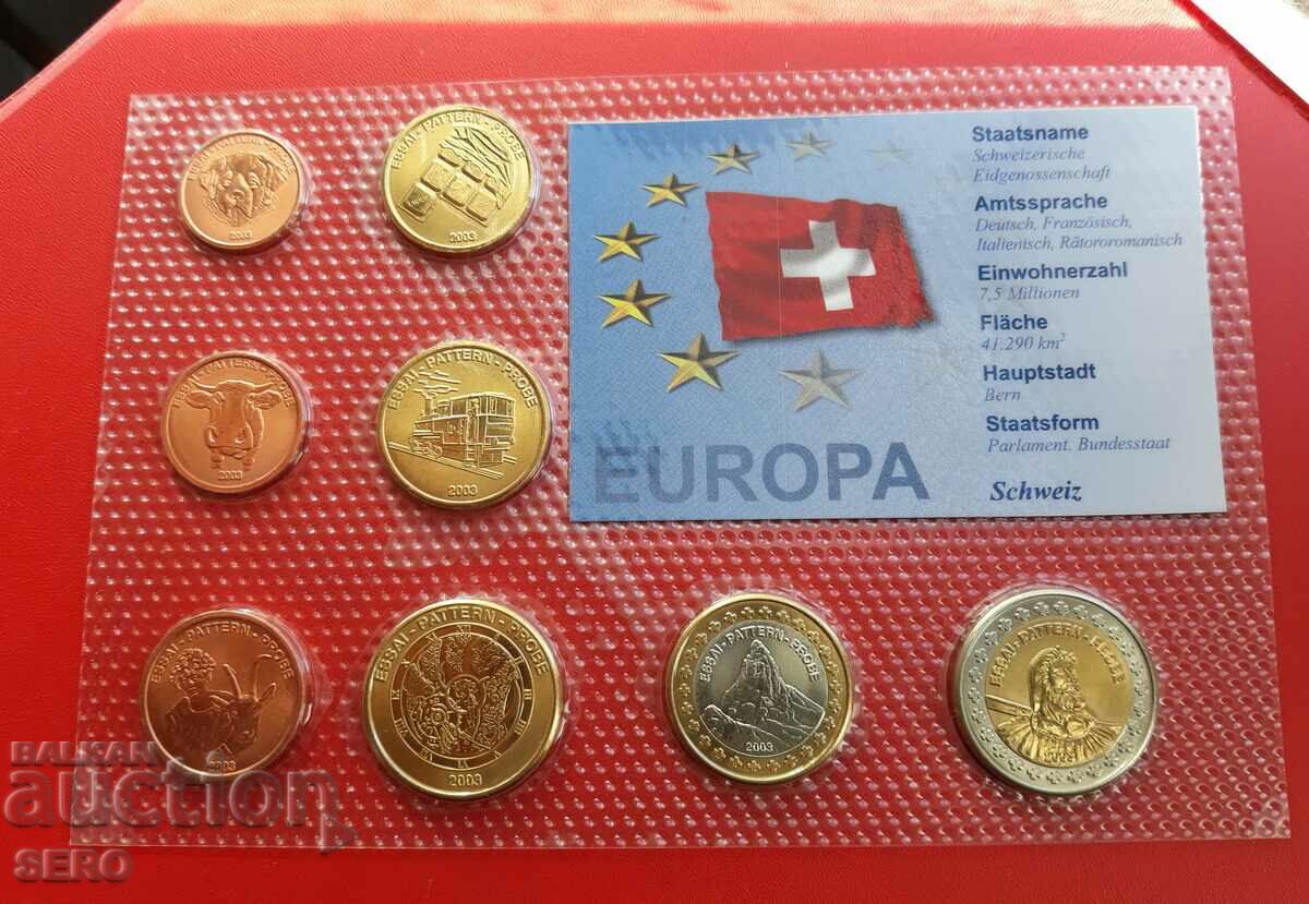 Switzerland-SET 2003 of 8 proof euro coins