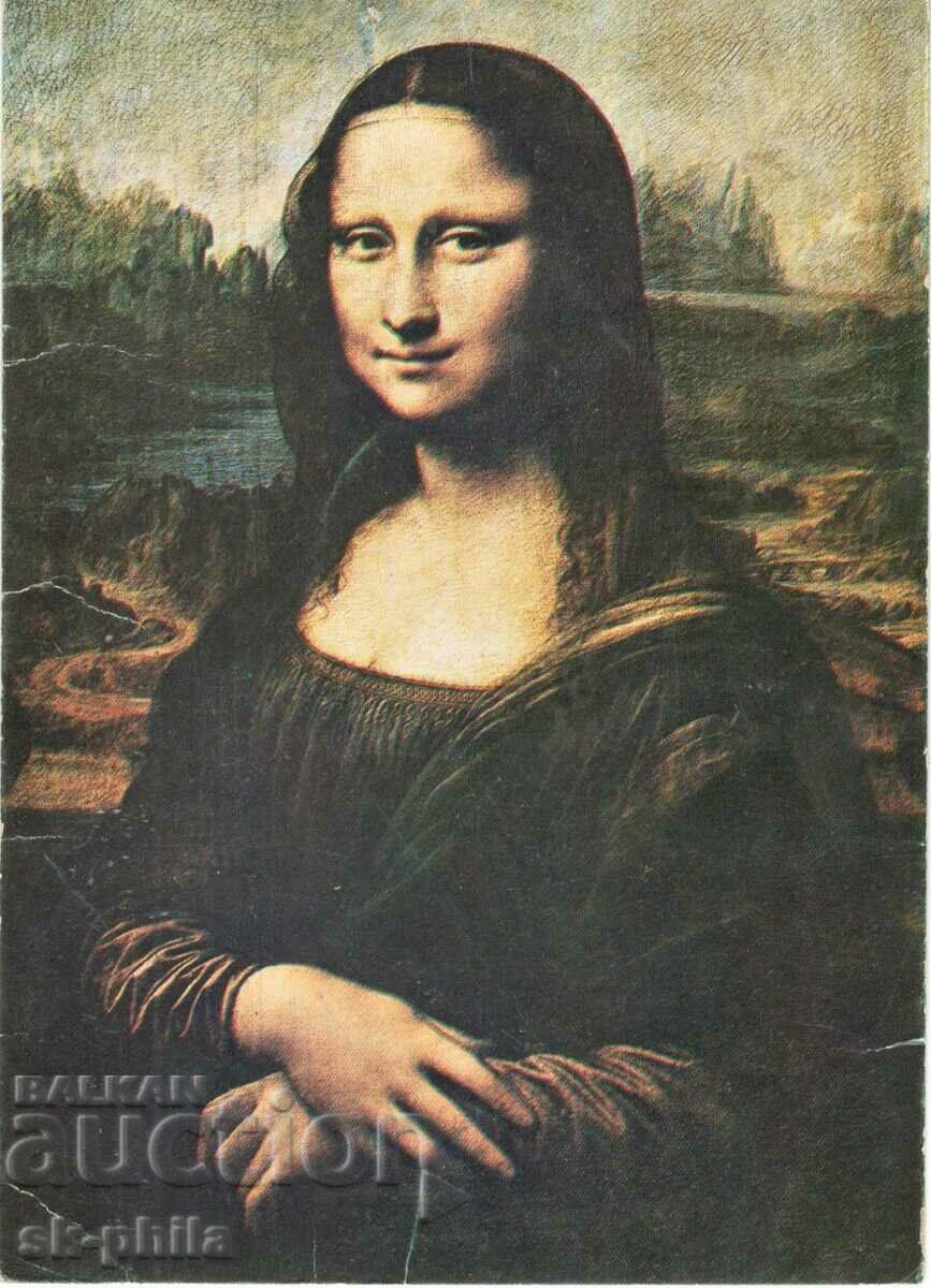 Old postcard - art - Leonardo da Vinci, Mona Lisa