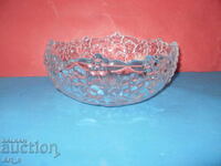 Beautiful thick glass fruit bowl with ornaments