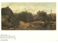 Old postcard - art - Theodore Rousseau, Landscape