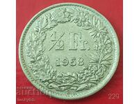 1/2 Franc 1958 - Elveția - Argint