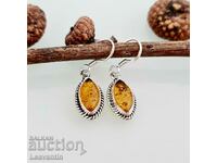 5209 Silver earrings with Amber