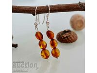 5207 Silver earrings with Amber