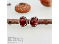 5206 Silver earrings with Amber