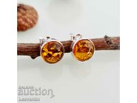 5205 Silver earrings with Amber