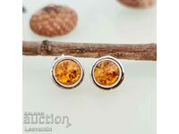 5204 Silver earrings with Amber