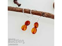 5202 Silver earrings with Amber