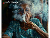 Smoking old woman. Image ® Studio Perfect Image Ltd.