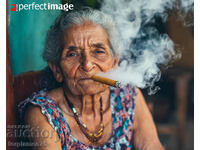 Smoking old Woman. Image ® Studio Perfect Image Ltd.