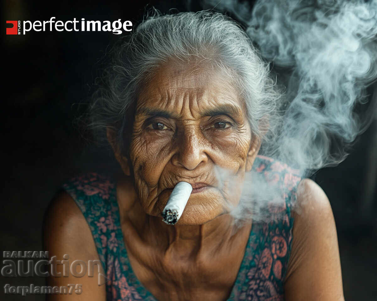 Smoking old woman. Image ® Studio Perfect Image Ltd.