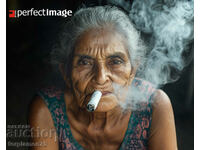 Smoking old woman. Image ® Studio Perfect Image Ltd.