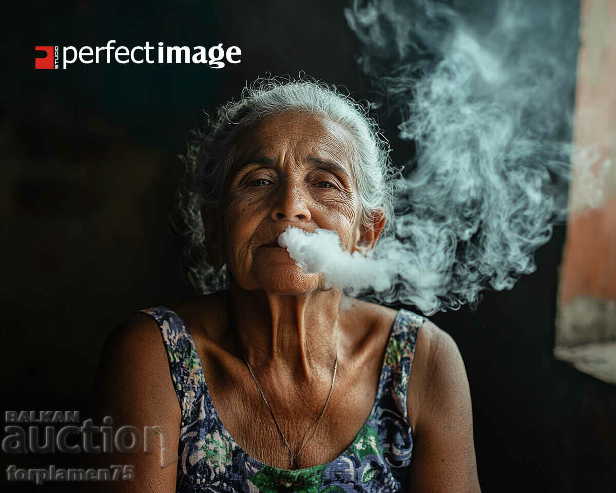 Smoking old Woman. Image ® Studio Perfect Image Ltd.