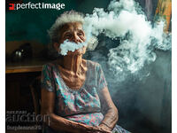 Smoking old woman. Image ® Studio Perfect Image Ltd.